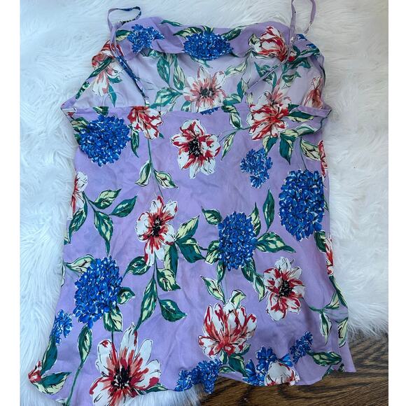 Parker Silk Summer Floral Top in Lais Fleur Lavender Small - Picture 5 of 6